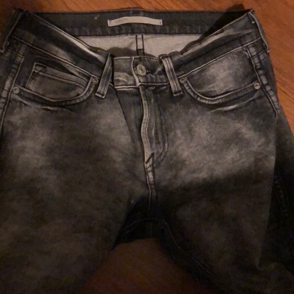 Vince. Stretchy black/grey wash skinny jean